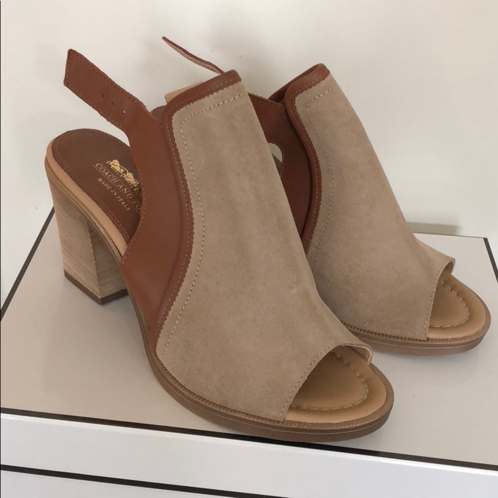 Coach Block heel open back open toe